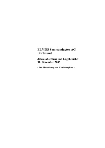 Thumbnail Elmos Semiconductor Financial Statement 2005