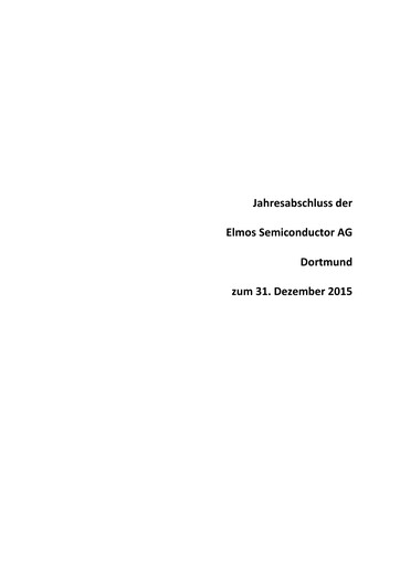 Thumbnail Elmos Semiconductor Financial Statement 2015