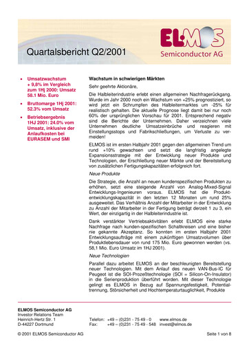 Thumbnail Elmos Semiconductor Quarterly Report 2001-q2