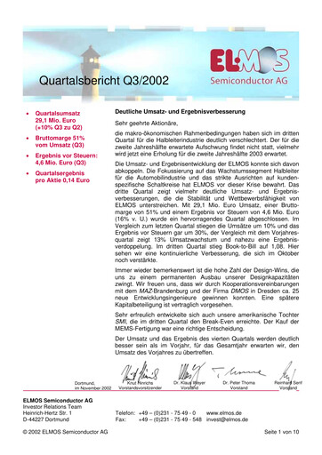 Thumbnail Elmos Semiconductor Quarterly Report 2002-q3