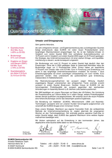 Thumbnail Elmos Semiconductor Quarterly Report 2004-q1