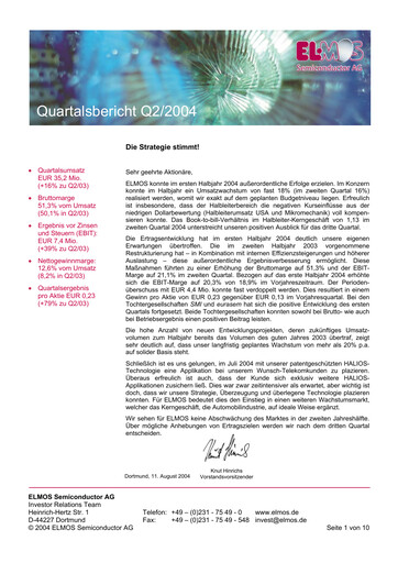 Thumbnail Elmos Semiconductor Quarterly Report 2004-q2