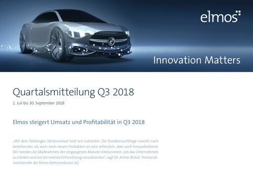 Thumbnail Elmos Semiconductor Quarterly Report 2018-q3