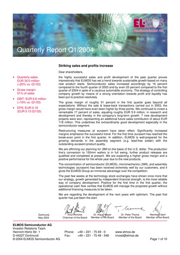 Thumbnail Elmos Semiconductor Quarterly Report 2004-q1