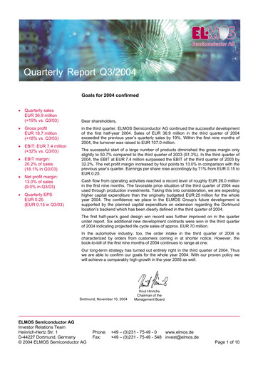 Thumbnail Elmos Semiconductor Quarterly Report 2004-q3