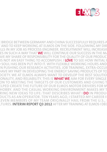 Thumbnail Elmos Semiconductor Quarterly Report 2012-q3