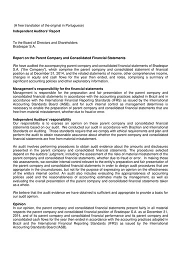 Thumbnail Bradespar Financial Statement 2014