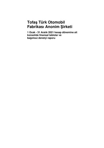 Thumbnail Tofaş Türk Otomobil Fabrikası Financial Statement 2021