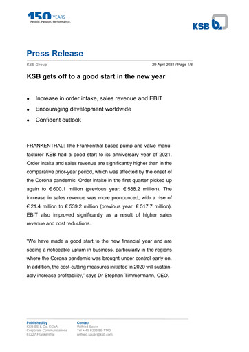 Thumbnail KSB SE & Co. KGaA Quarterly Report 2021-q1