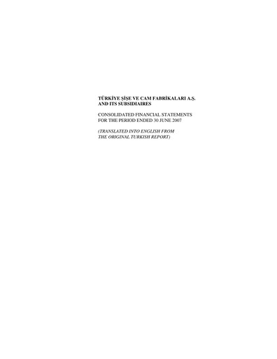 Miniature Şişecam Rapport semestriel 2007-h1