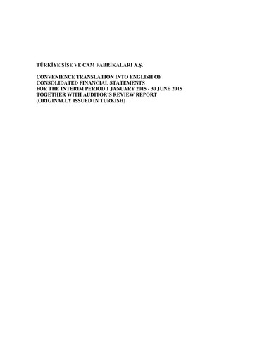 Miniature Şişecam Rapport semestriel 2015-h1