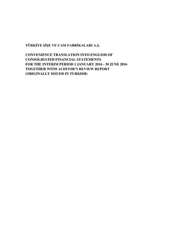 Miniature Şişecam Rapport semestriel 2016-h1