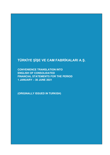 Miniature Şişecam Rapport semestriel 2021-h1