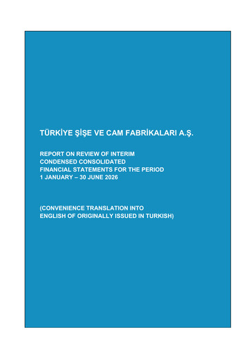 Miniature Şişecam Rapport semestriel 2026-h1