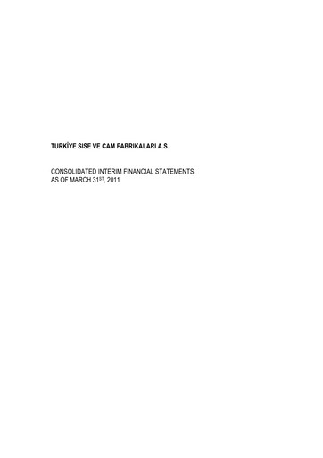 Thumbnail Şişecam Quarterly Report 2011-q1