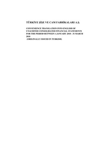 Thumbnail Şişecam Quarterly Report 2018-q1