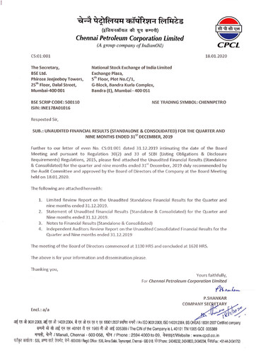 Thumbnail Chennai Petroleum Quarterly Report 2019-q3
