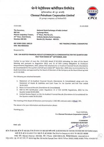Thumbnail Chennai Petroleum Quarterly Report 2020-q2