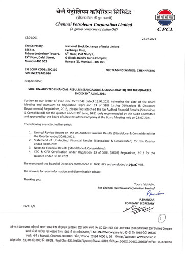 Thumbnail Chennai Petroleum Quarterly Report 2021-q1