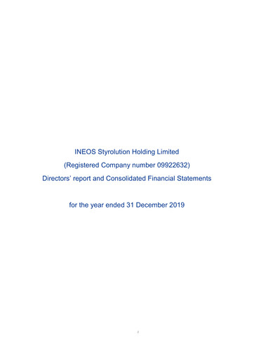 Miniature INEOS Styrolution
 Bilan financier 2019