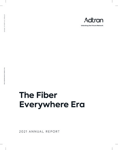 Miniature Adtran Networks Rapport annuel 2021