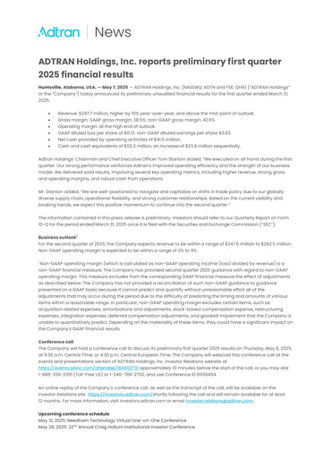 Thumbnail Adtran Networks Quarterly Report 2025-q1