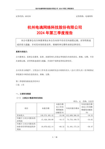 Thumbnail Hangzhou Electronic Soul Network Technology Quarterly Report 2024-q3