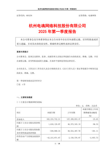 Thumbnail Hangzhou Electronic Soul Network Technology Quarterly Report 2025-q1