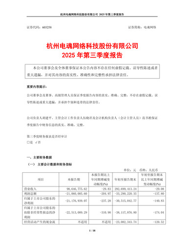 Thumbnail Hangzhou Electronic Soul Network Technology Quarterly Report 2025-q3
