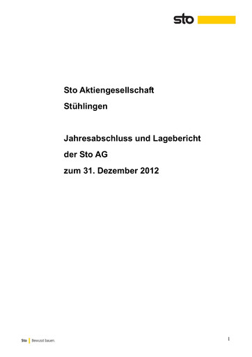 Thumbnail Sto SE & Co. KGaA Financial Statement 2012
