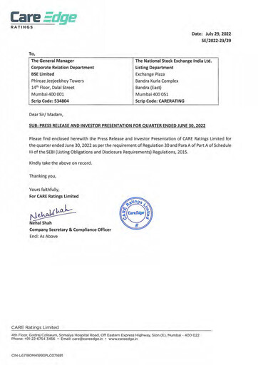 Thumbnail CARE's Ratings Quarterly Report 2022-q1