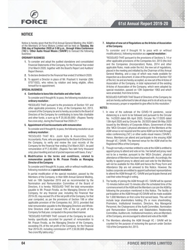 Thumbnail Force Motors Annual Report 2019-2020