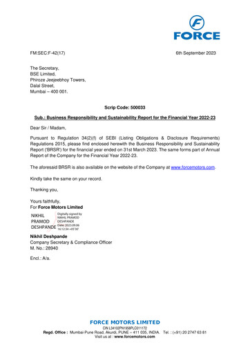 Thumbnail Force Motors ESG Report 2022-2023