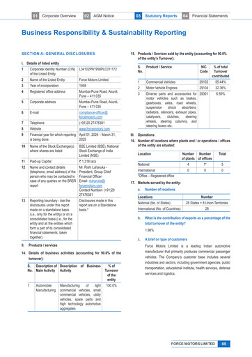 Thumbnail Force Motors ESG Report 2024-2025