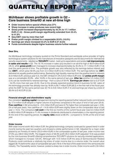 Vorschaubild Mühlbauer Holding Quartalsbericht 2005-q2