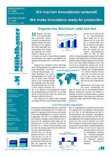 Vorschaubild Mühlbauer Holding Quartalsbericht 2000-q3