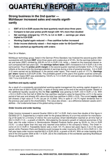 Vorschaubild Mühlbauer Holding Quartalsbericht 2004-q2