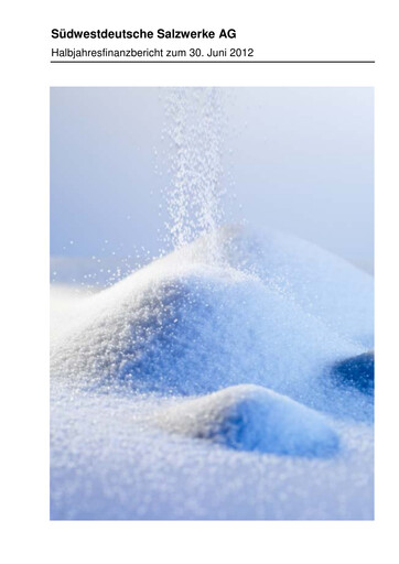 Miniature Südwestdeutsche Salzwerke Rapport semestriel 2012-h1
