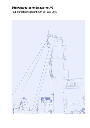 Miniature Südwestdeutsche Salzwerke Rapport semestriel 2013-h1