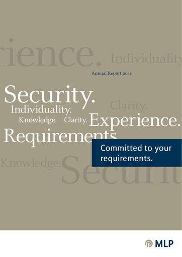 Thumbnail MLP SE Annual Report 2010