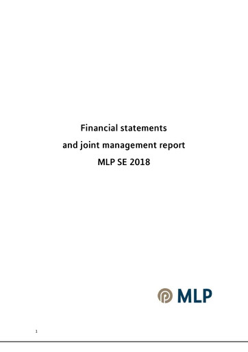 Thumbnail MLP SE Financial Statement 2018