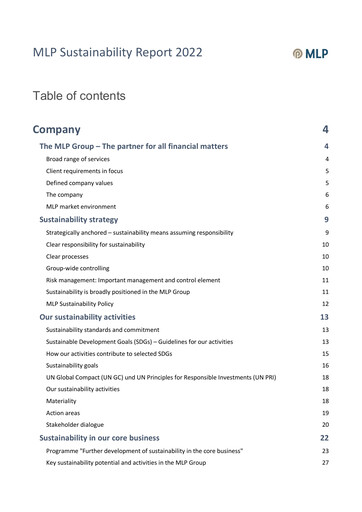 Thumbnail MLP SE Sustainability Report 2022