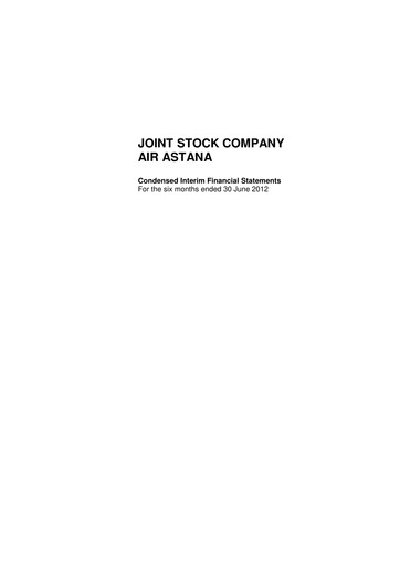 Thumbnail Air Astana Financial Statement 2012-h1
