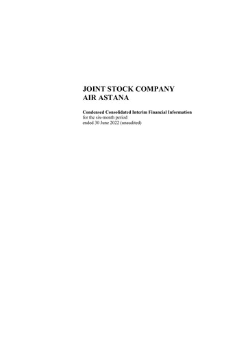 Thumbnail Air Astana Financial Statement 2022-h1