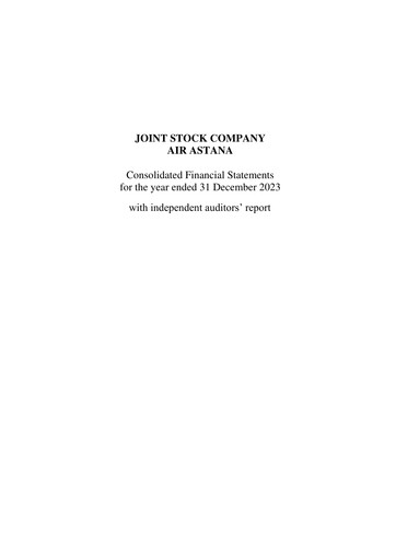 Thumbnail Air Astana Financial Statement 2023