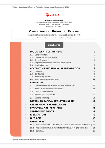 Thumbnail Veolia Financial Report 2019