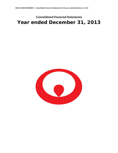Thumbnail Veolia Financial Statement 2013