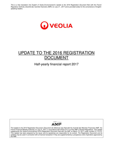 Miniature Veolia Rapport semestriel 2017