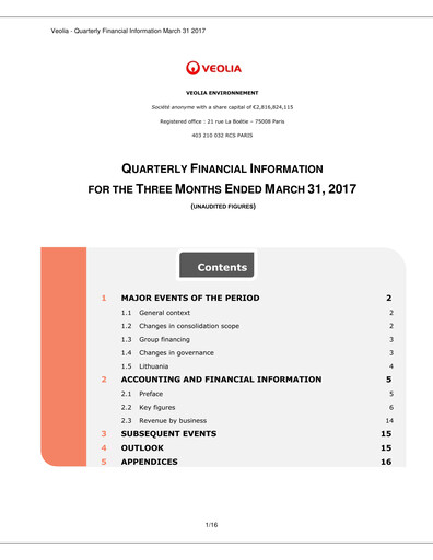 Miniature Veolia Rapport trimestriel 2017-q1