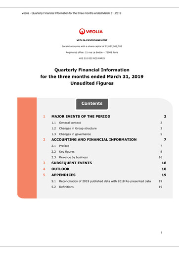 Miniature Veolia Rapport trimestriel 2019-q1